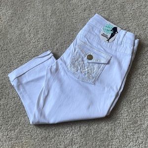 Rebel By Right White Cropped Mid Rise Jeans - Never Worn!